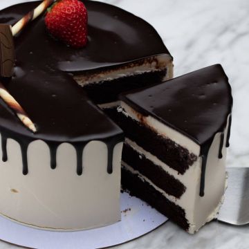 Double Chocolate Cake with Vanilla Buttercream Icing
