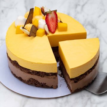 Mango Dark Chocolate Mousse Cake