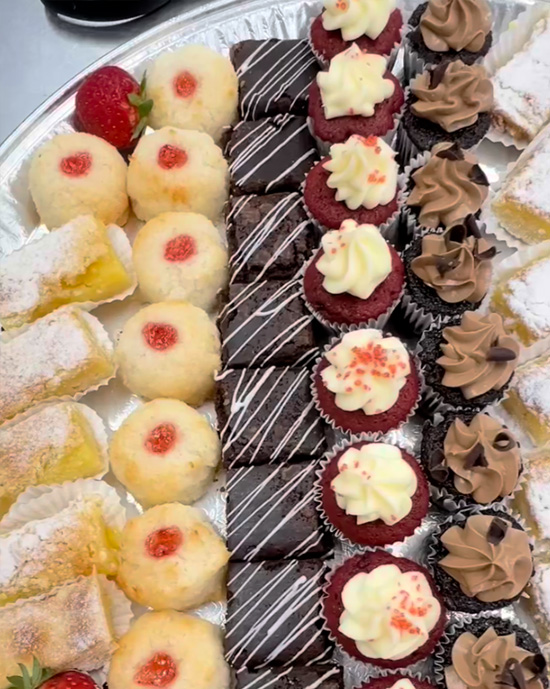 Baker with croissants